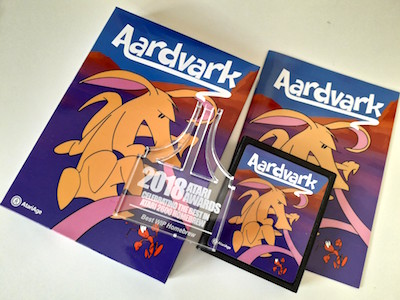 Aardvark for Atari 2600 and the trophy from the Atari Awards 2018